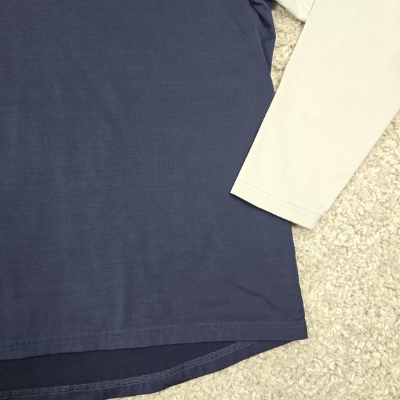 Peter Millar Crown Sport Shirt Mens Large Blue White 1/4 Zip Long Sleeve Outdoor - Picture 2 of 12